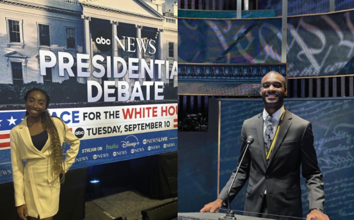 Seniors Dean Millard and Kai Williams attended last week’s Presidential Debate.